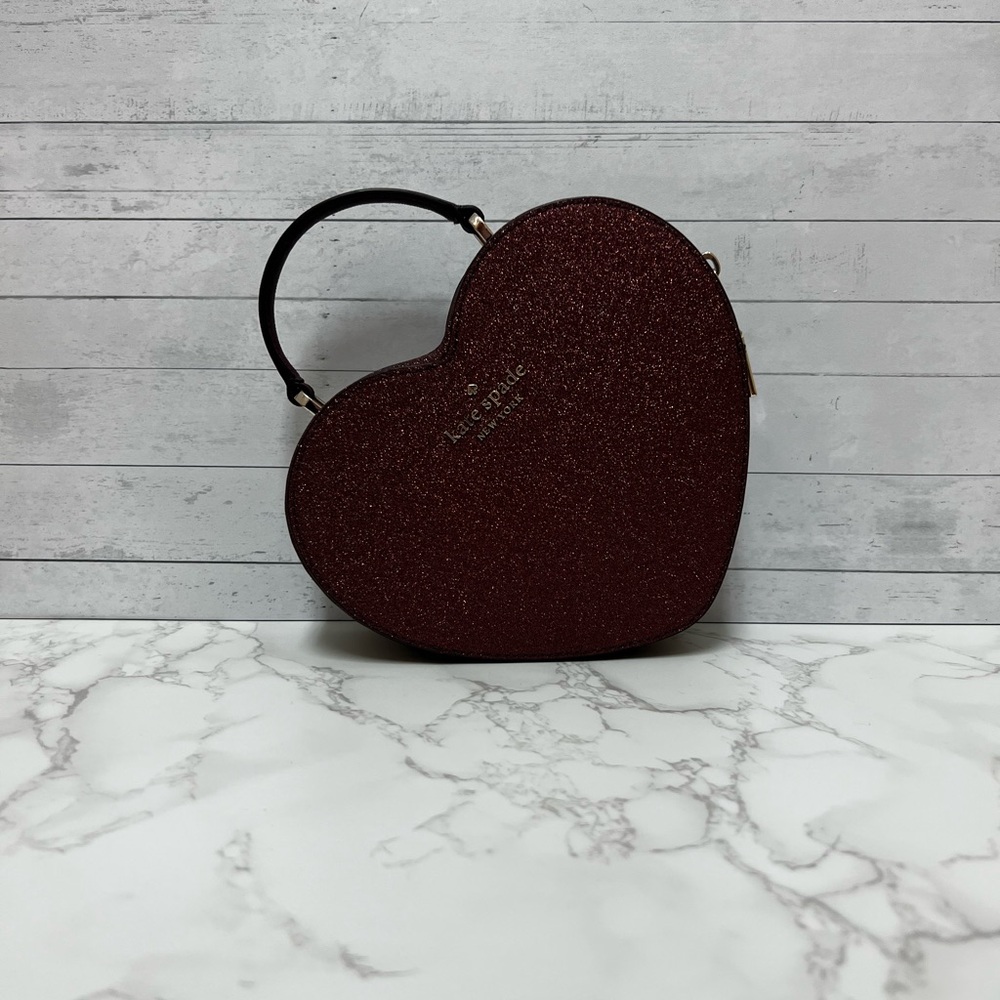 Kate Spade Limited Edition Valentine’s New York Glitter Heart Shaped Handle Bag
